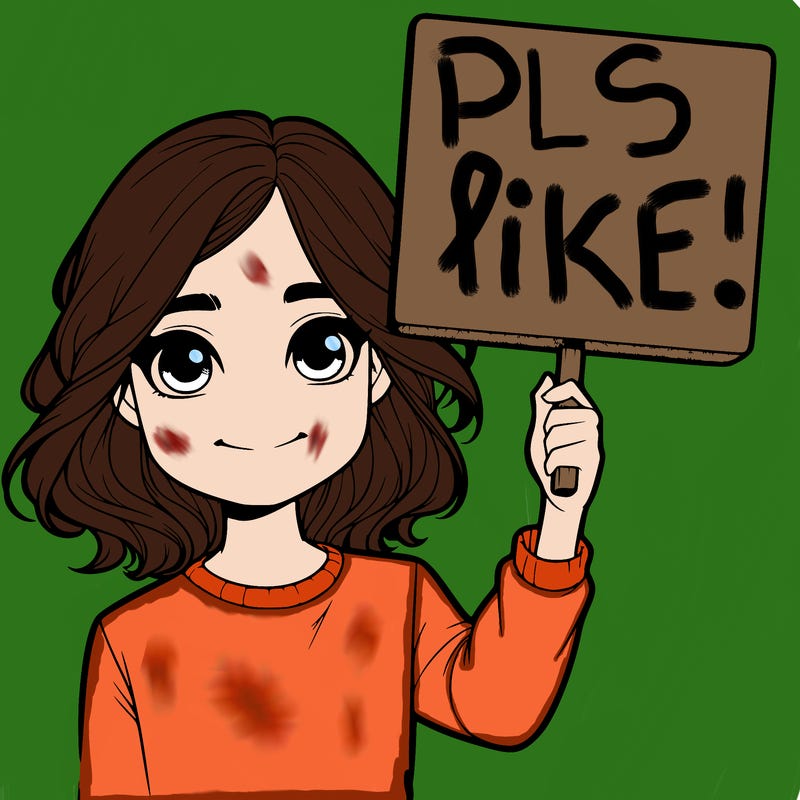 realistic girl holding up a sign