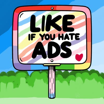 a sign that says like if you hate ads