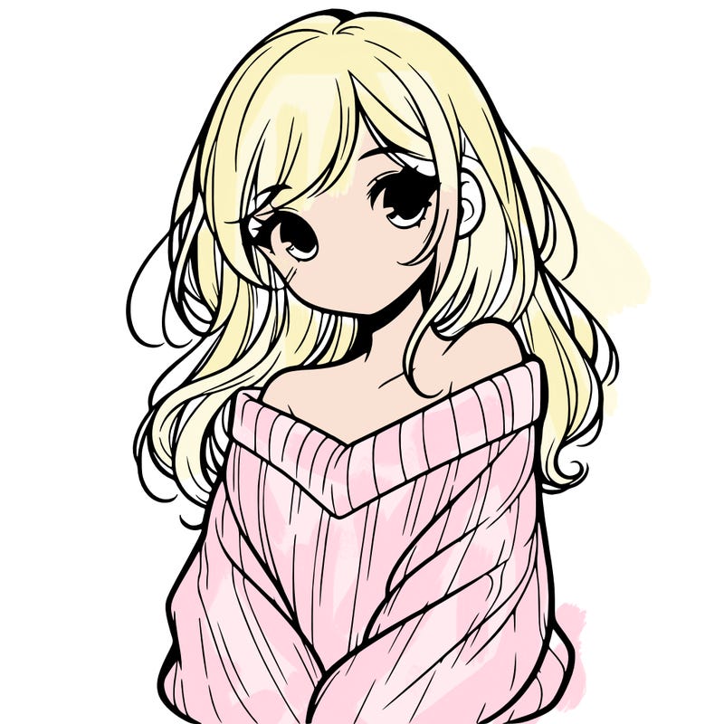shy pretty girl wearing a sweater that is falling off one shoulder portrait