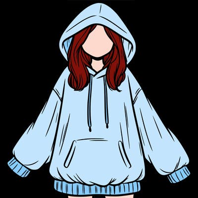 girl in oversized hoodie