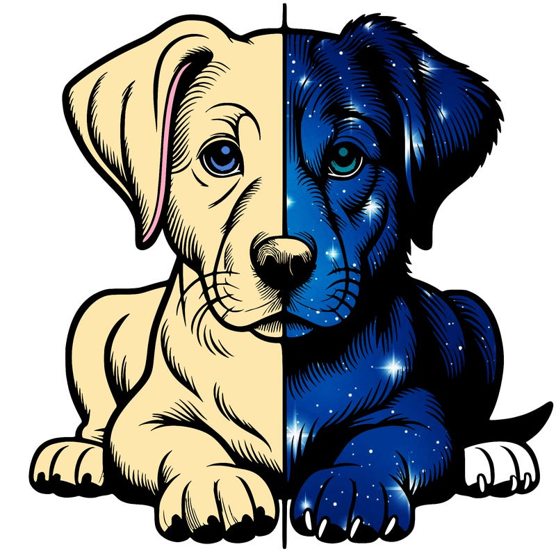 realistic dog split picture