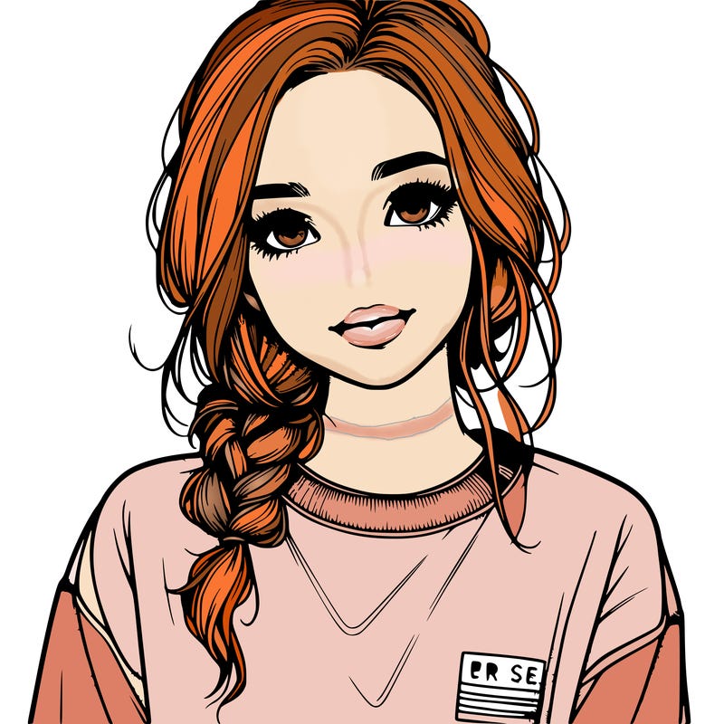 realistic girl with sweat shirt on