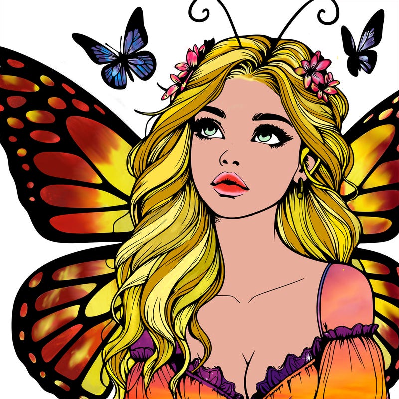 butterfly fairy realistic girl