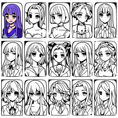 girls that look diffrent anime