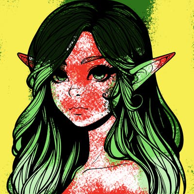 elf girl realistic dark fantasy