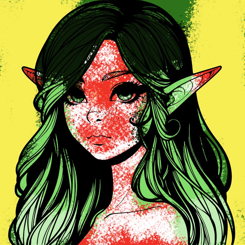 elf girl realistic dark fantasy