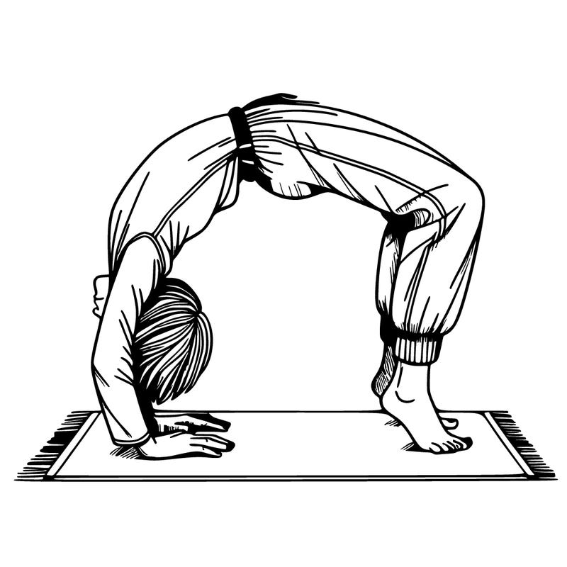 a realistic girl doing a back bend