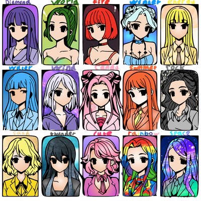 girls that look diffrent anime