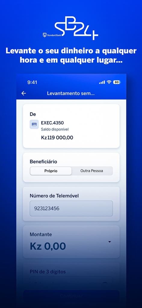 SB24 - SB24 app interface in Portuguese showing account balance and withdrawal options