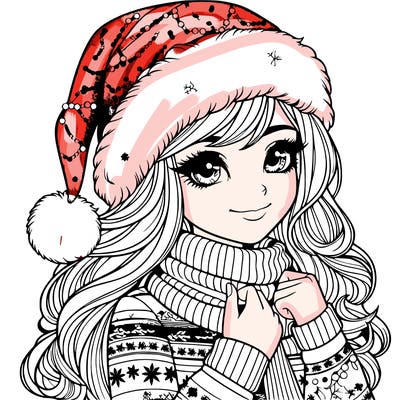 realistic christmas girl
