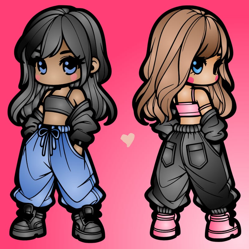 girl in crop top and baggy pants