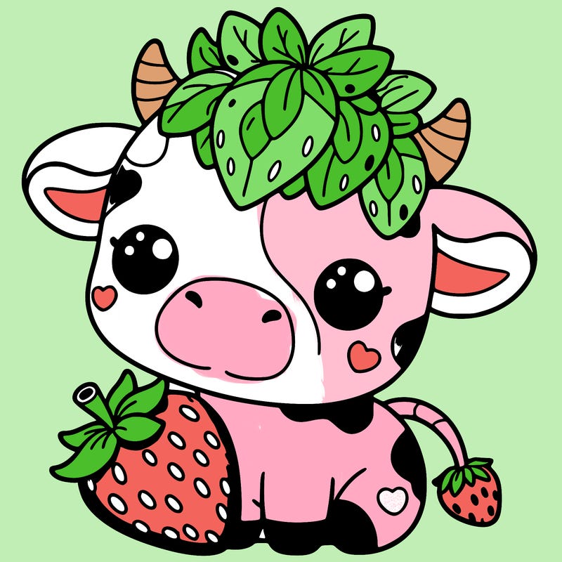cute strawberry cow