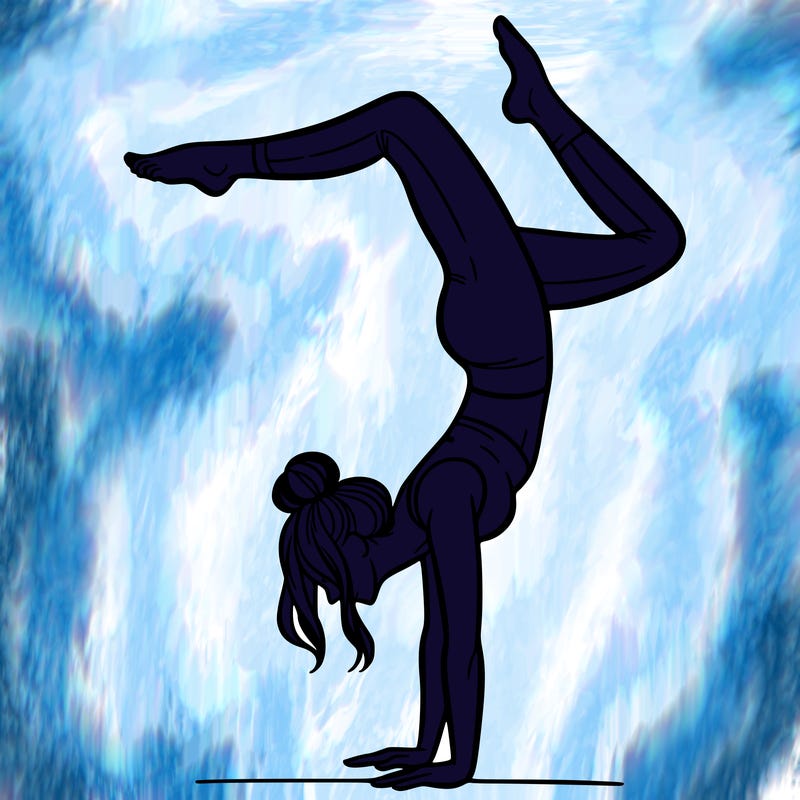a woman doing a handstand