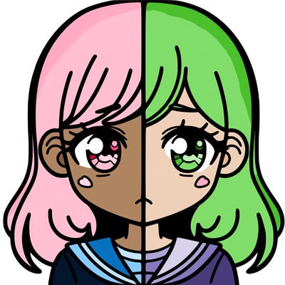 a split of a girl