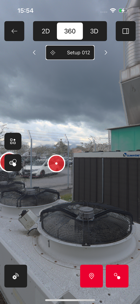 360 degree reality capture preview of an industrial site in the Leica Cyclone FIELD 360 app