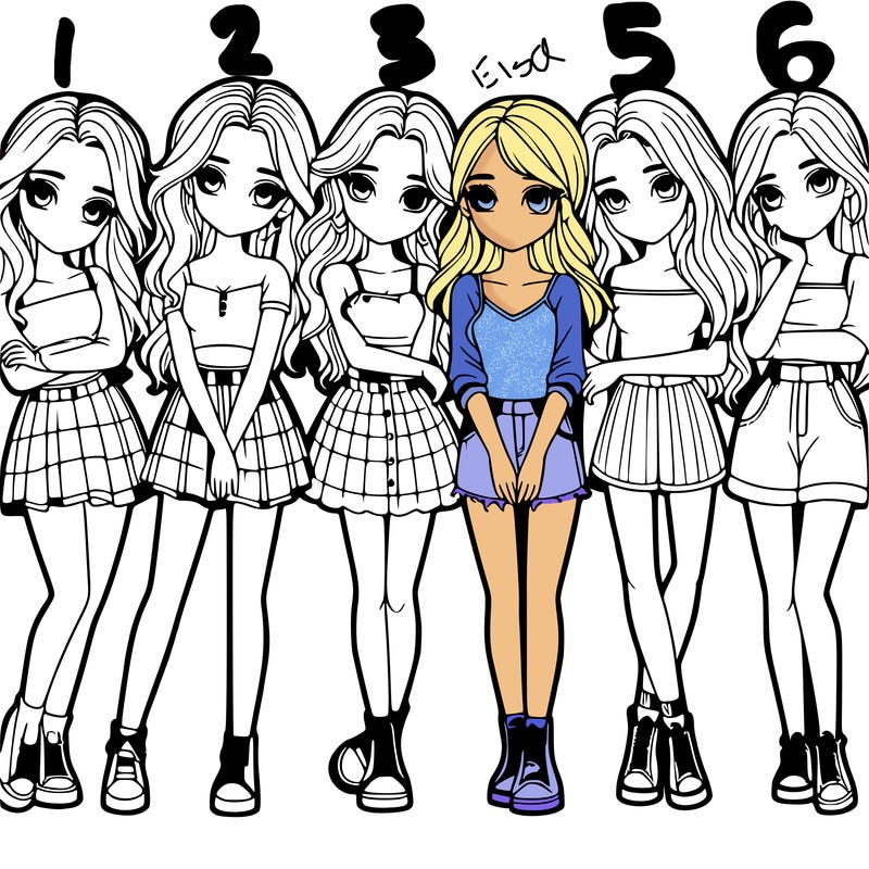 a group of girls realistic