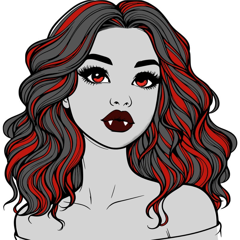 realistic girl with wavy hair and lips