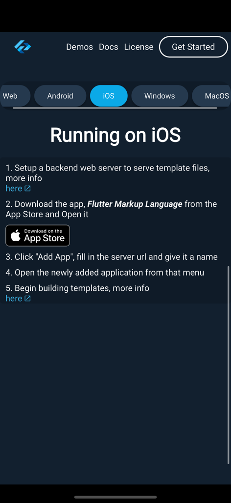 Framework Markup Language - Una guía paso a paso para desarrolladores sobre cómo ejecutar Framework Markup Language en dispositivos iOS.