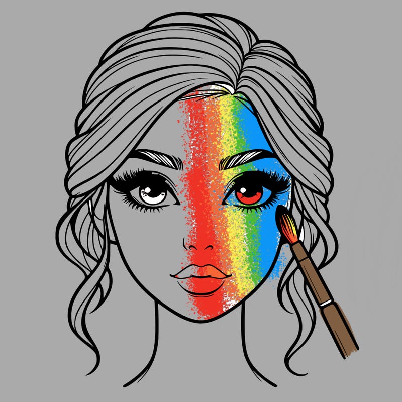 realistic person with makeup