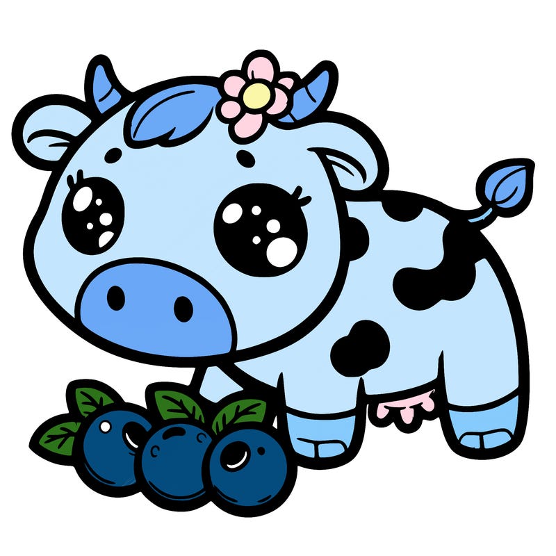 cute blueberry cow