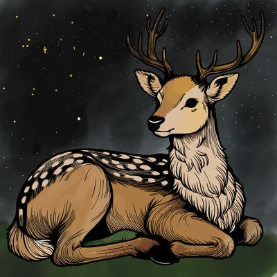 realistic deer with antlers