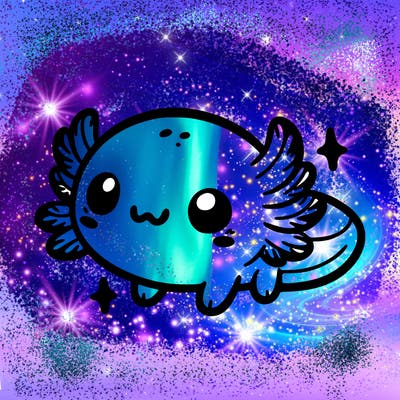 cute easy baby axolotl