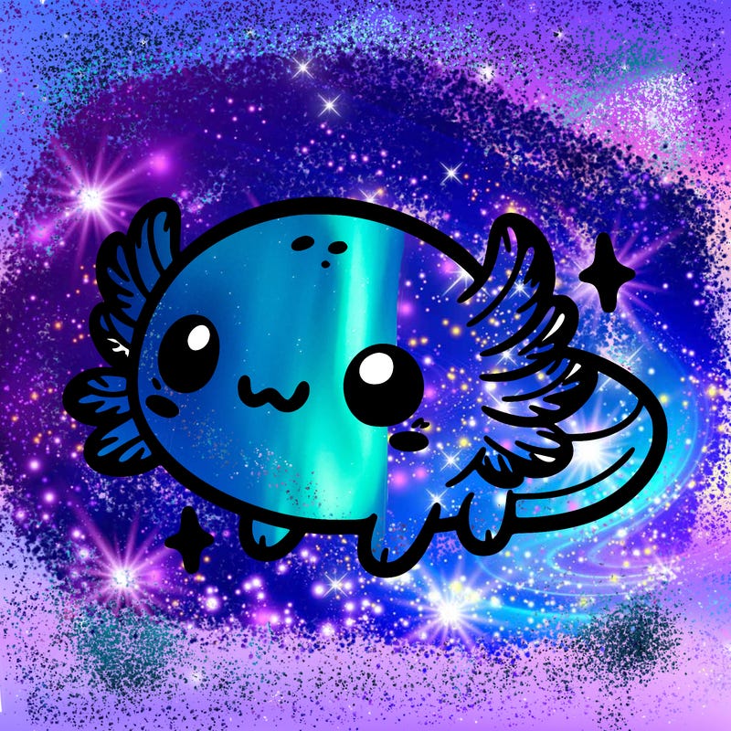 cute easy baby axolotl