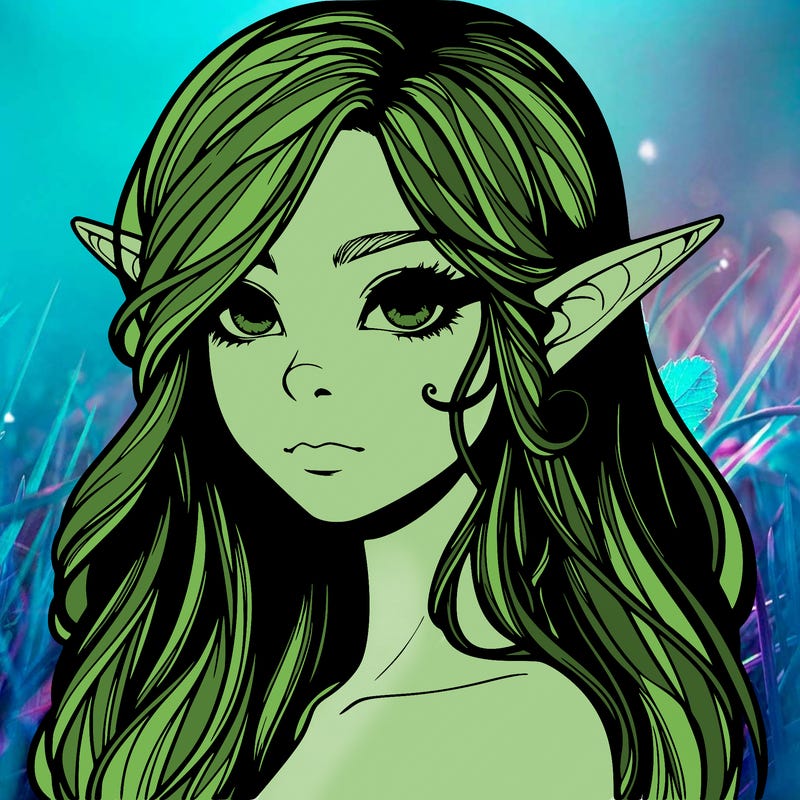 elf girl realistic dark fantasy