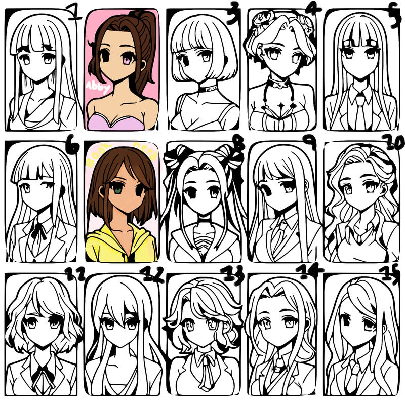 girls that look diffrent anime