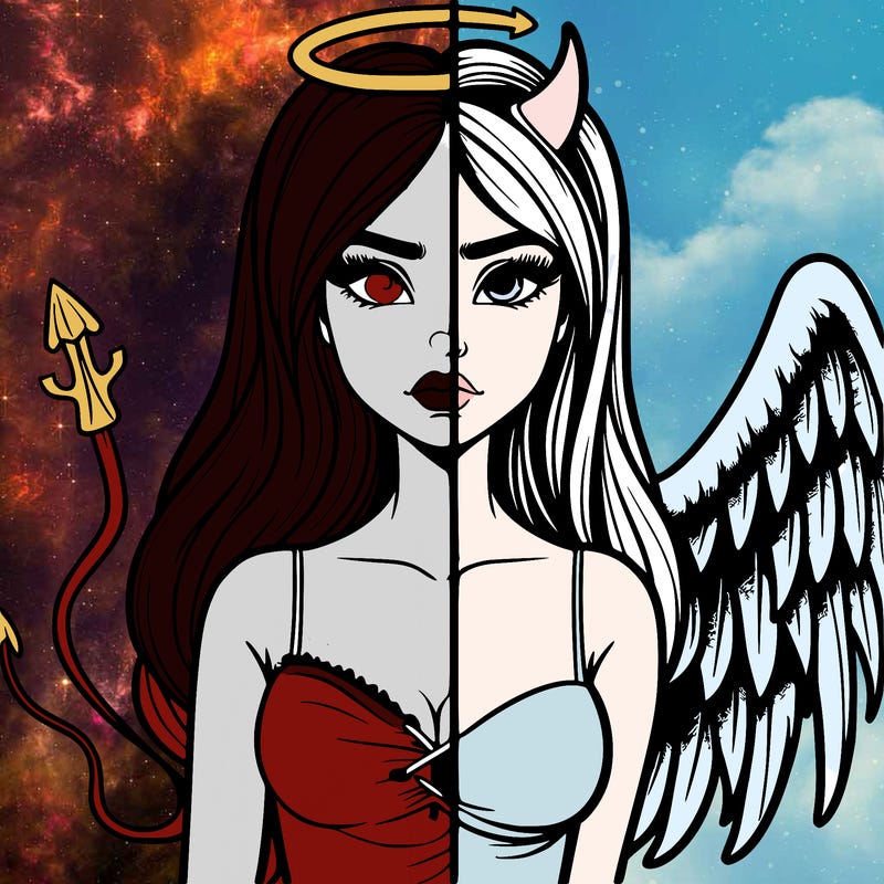 devil vs angel realistic girl