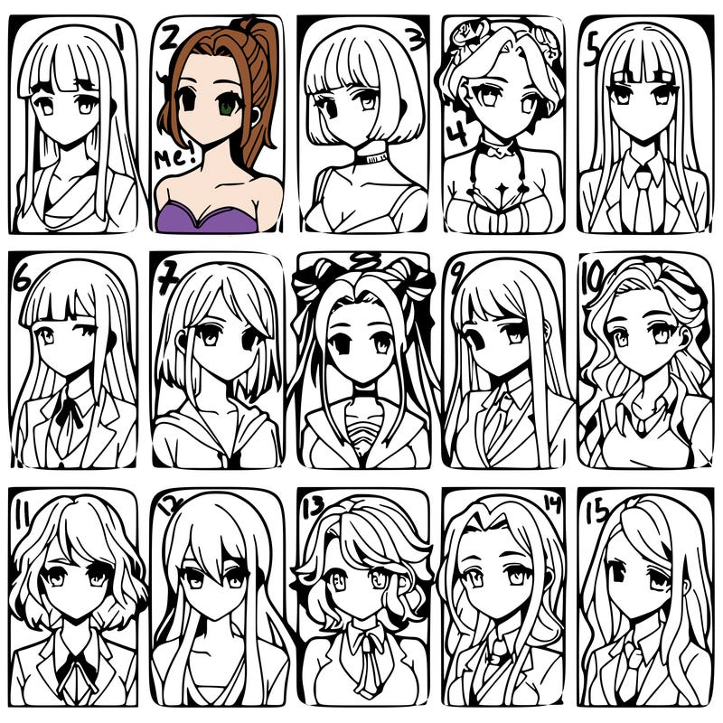 girls that look diffrent anime