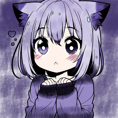 shy anime catgirl