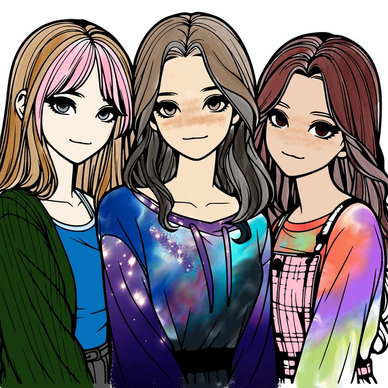 realistic girl trio