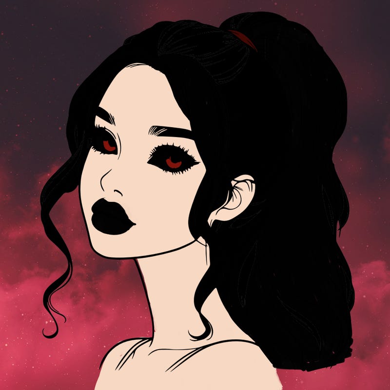 realistic girl with a ponytail on her hair and lips