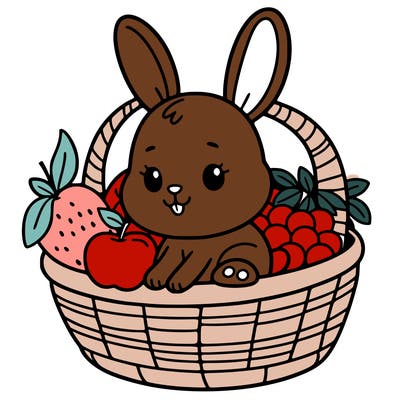 bunny in a fruit basket