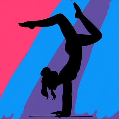 a woman doing a handstand