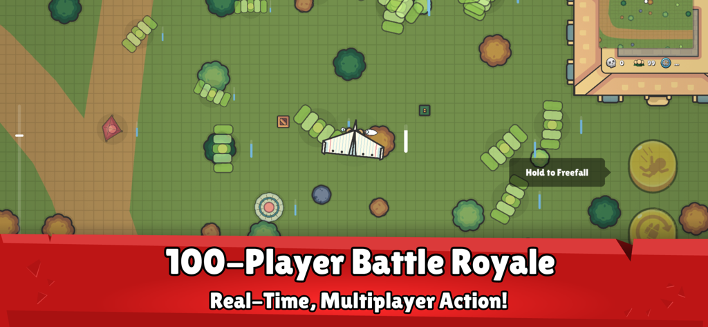 ZombsRoyale io 100 player 2D battle royale gameplay