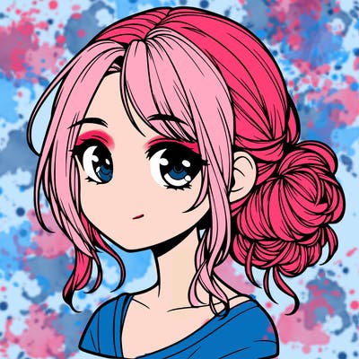 realistic girl with cute hair