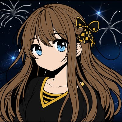 manga girl with  long hair