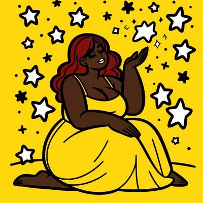 plus size woman looking at stars