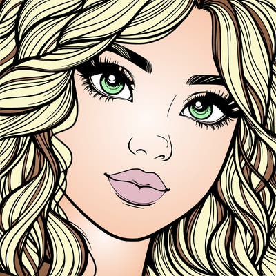 beautiful realistic girl close up to the camera with wavy hair,