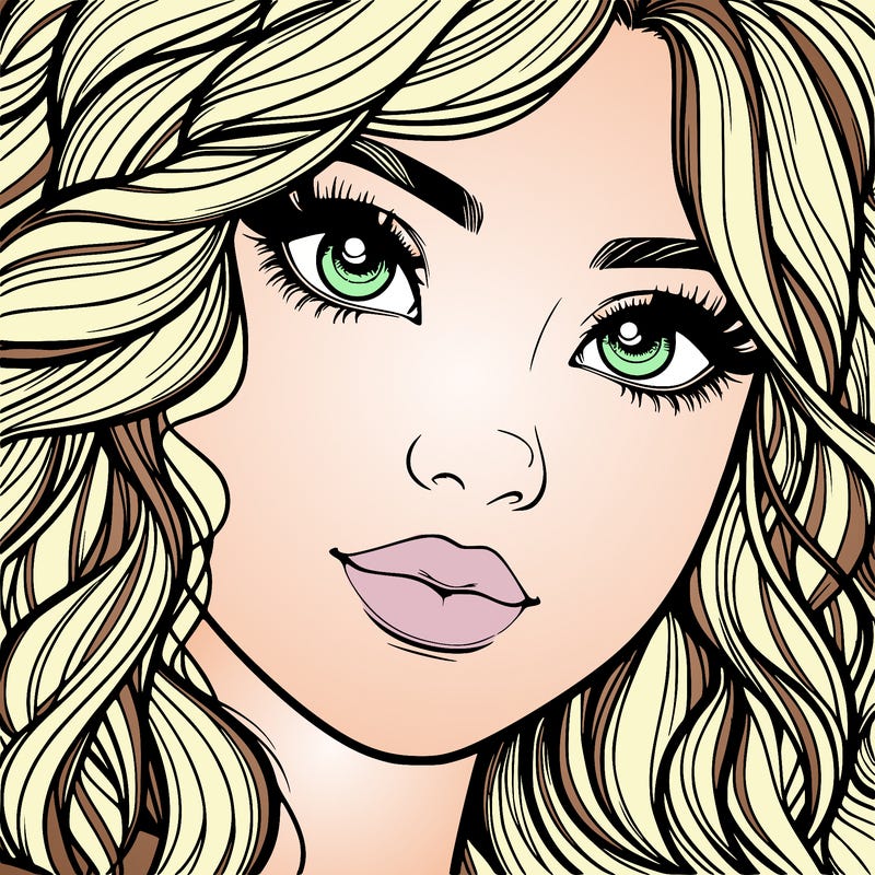 beautiful realistic girl close up to the camera with wavy hair,