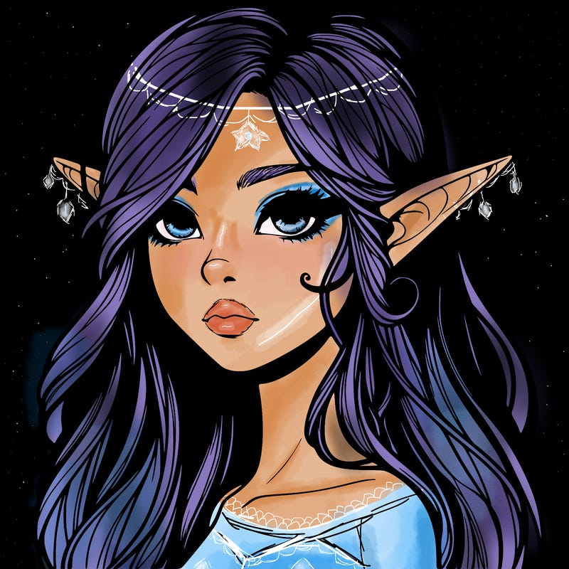 elf girl realistic dark fantasy