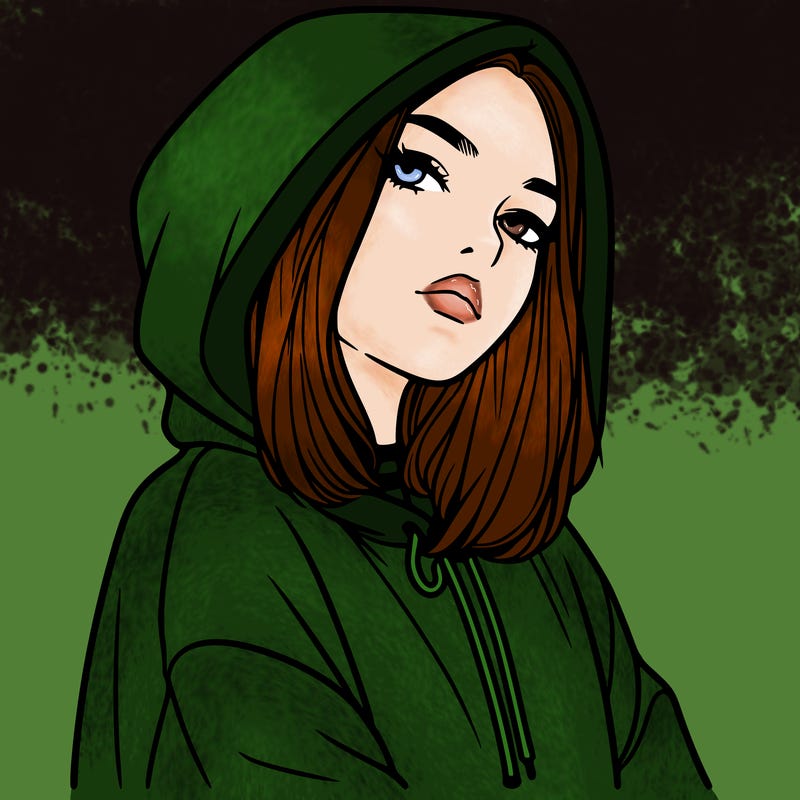 a realistic girl in a hoodie