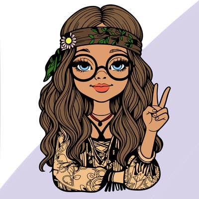 hippie girl realistic