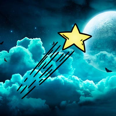 a shooting star in the sky