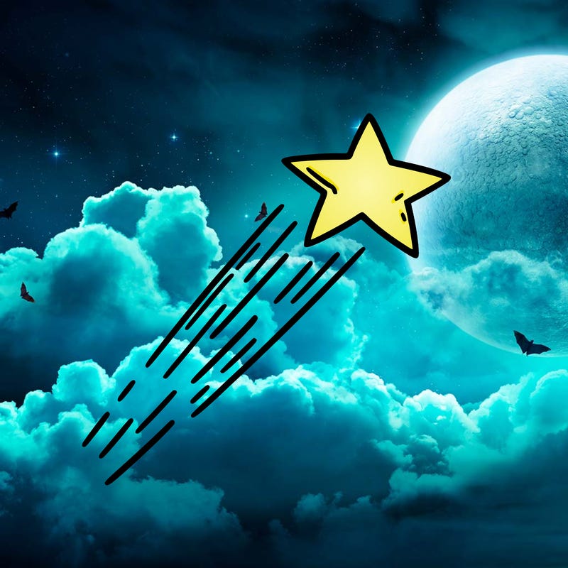 a shooting star in the sky