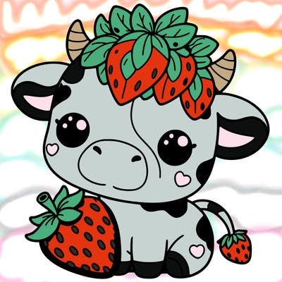 cute strawberry cow