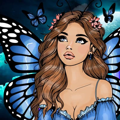 butterfly fairy realistic girl