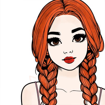 realistic girl with braids